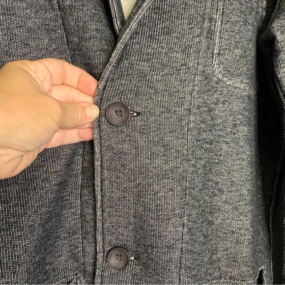 32 Bar Blues Men’s Heathered Black Cotton Terry Knit 2 Buttons Sport Coat S - Picture 7 of 11